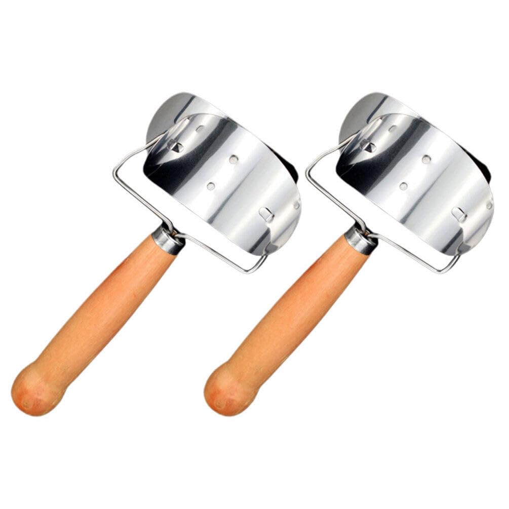 2-Pack Stainless Steel Dumpling Wrapper Cutter - Professional Circle Dough Roller for Homemade Dumplings, Ravioli & Wonton - Perfect for Asian Cooking & Italian Pasta Making