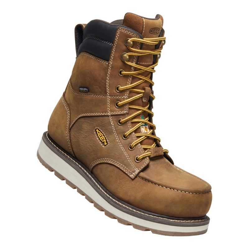 **Keen Cincinnatti Men's Size 8 Waterproof Composite Toe Work Boots - Steel Toe Safety Shoes for Construction, Hiking & Outdoor Work (Model 1025690)**