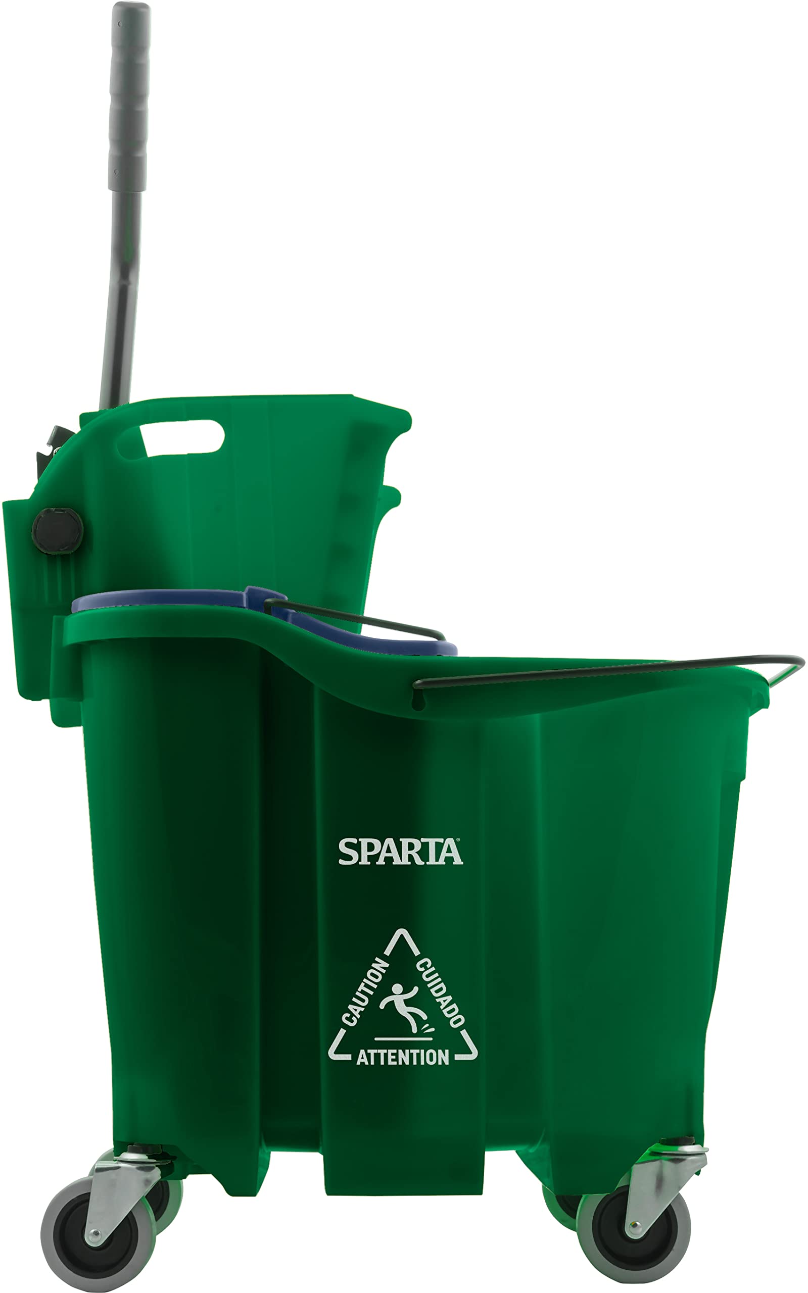 Carlisle Omnifit 35-Quart Green Mop Bucket with Side Press Wringer & Soiled Water Insert - Durable Polypropylene (PP) for Floor Cleaning in Kitchens, Restaurants & Janitorial Services | Ideal for Commercial Cleaning, Hospital Sanitation & School Maintenance
