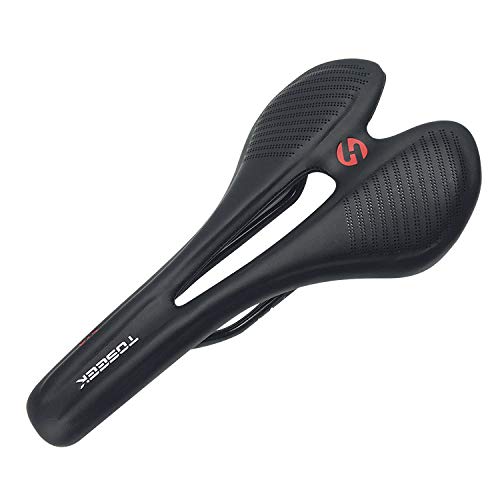 Premium Lightweight Carbon Fiber Bike Saddle - Ergonomic Comfort Seat with Leather Cover for Road & Mountain Bicycles - Perfect for Long Distance Cycling and Commuting