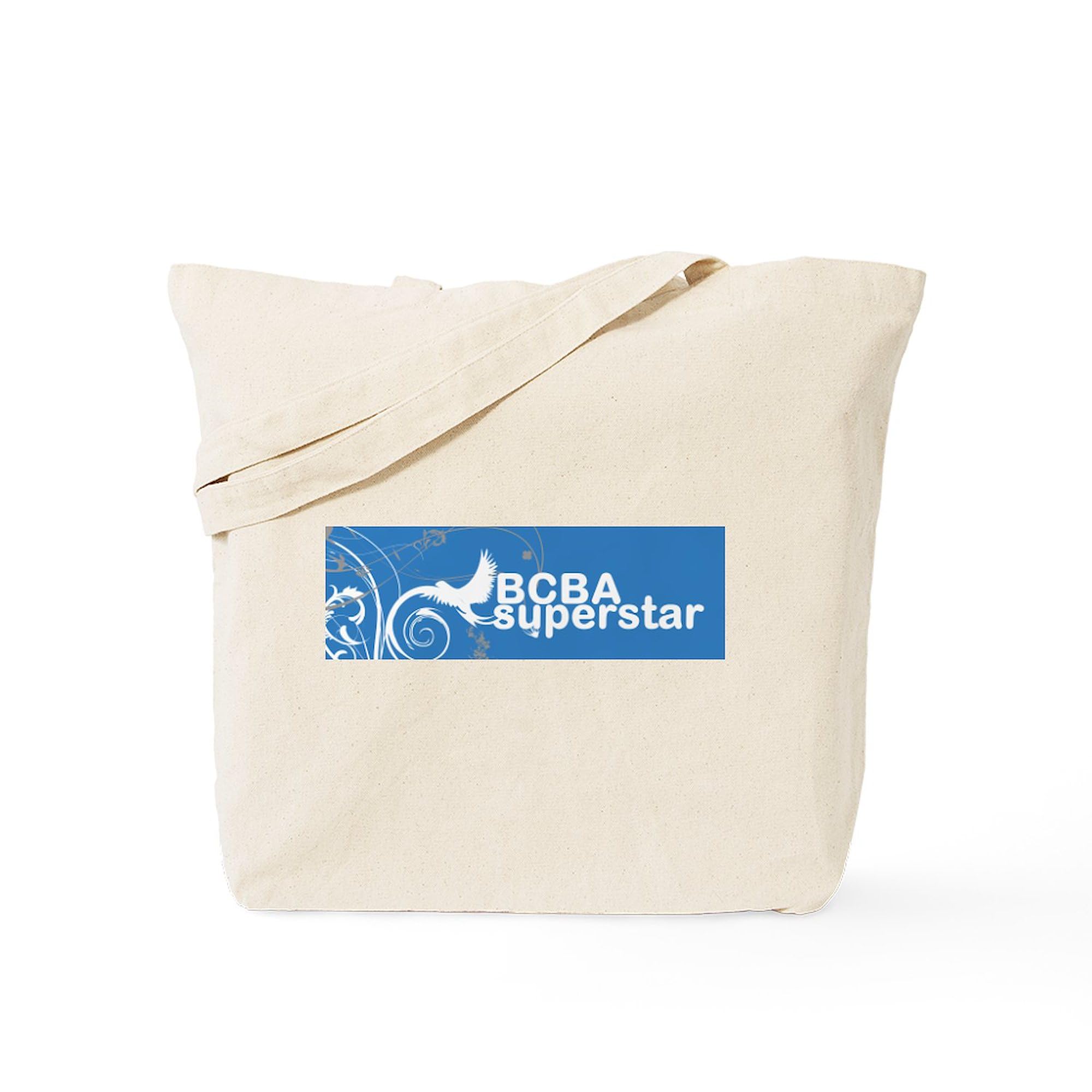 BCBA Superstar Tote Bag - Natural Canvas Reusable Shopping Bag for Therapists, Teachers & ABA Professionals - Perfect for Work, Conferences & Daily Errands