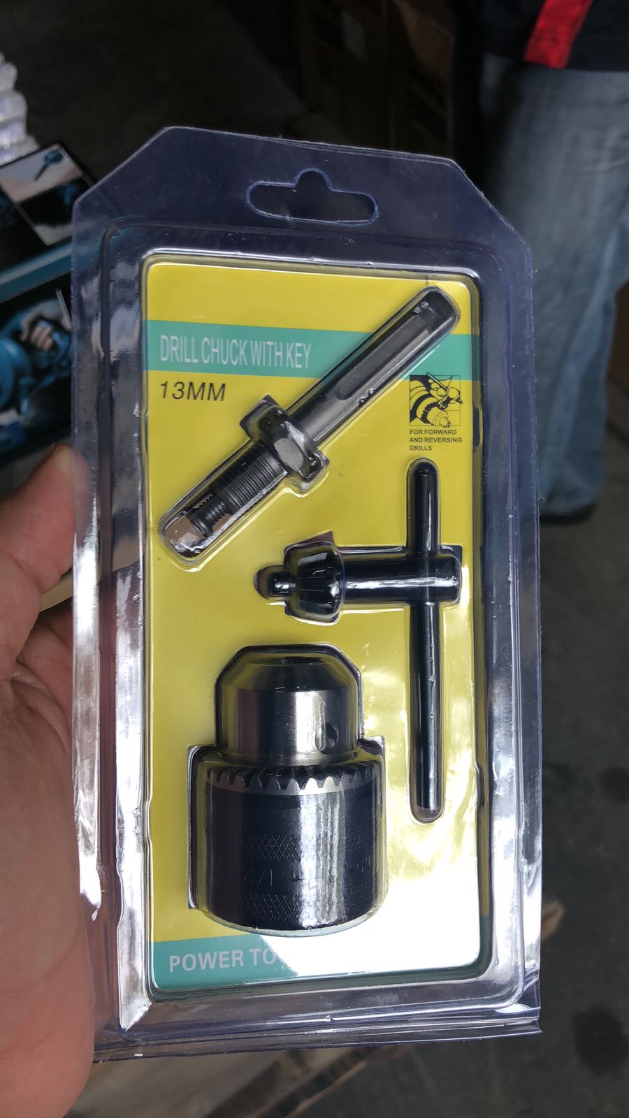 1/2 Inch Drill Chuck with Key & Adapter (3-Piece Set) - Model CHUCK K13 WA - Perfect for Drilling, Woodworking, and Metalworking Projects