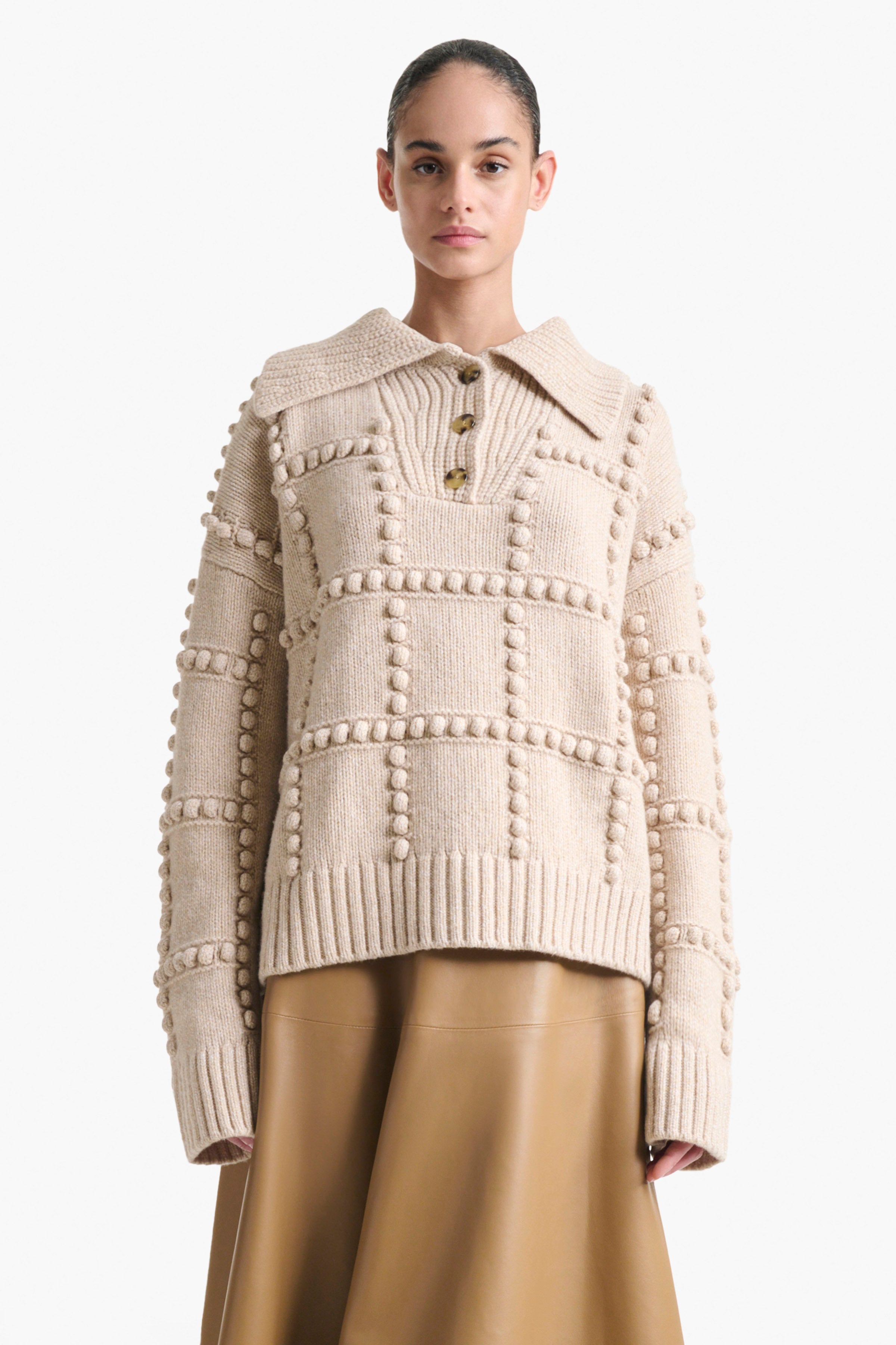Premium Mitch Sweater in Wheat Melange - Soft & Stylish Knit Pullover for Men & Women - Perfect for Fall & Winter Layering, Casual Outfits & Cozy Home Wear