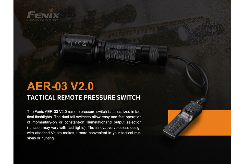 Fenix AER 03 V2 Tactical Remote Pressure Switch for Flashlights - Perfect for Hunting, Camping & Emergency Use