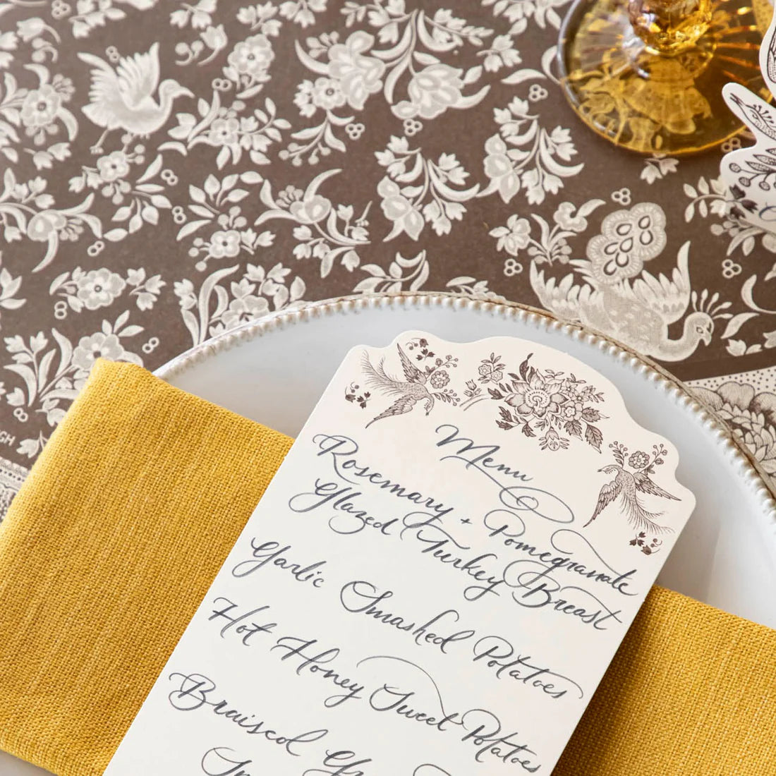 Elegant Brown Regal Peacock Table Runner 20 x 25 Inches - Perfect for Dining Room Decor, Wedding Centerpiece & Holiday Table Setting