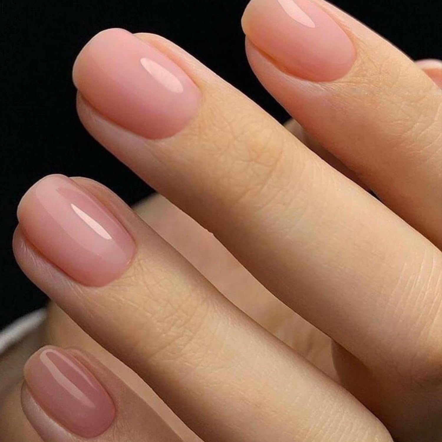 Glamermaid Extra Short Press On Nails - Nude Pink Fake Nails Short Squoval Shape, Natural Round Square Glue On Nails with Glossy Gel Finish | Acrylic Metal False Nail Kits for Women | Reusable Stick On Full Cover Artificial Nails for Daily Wear, Parties & Special Occasions