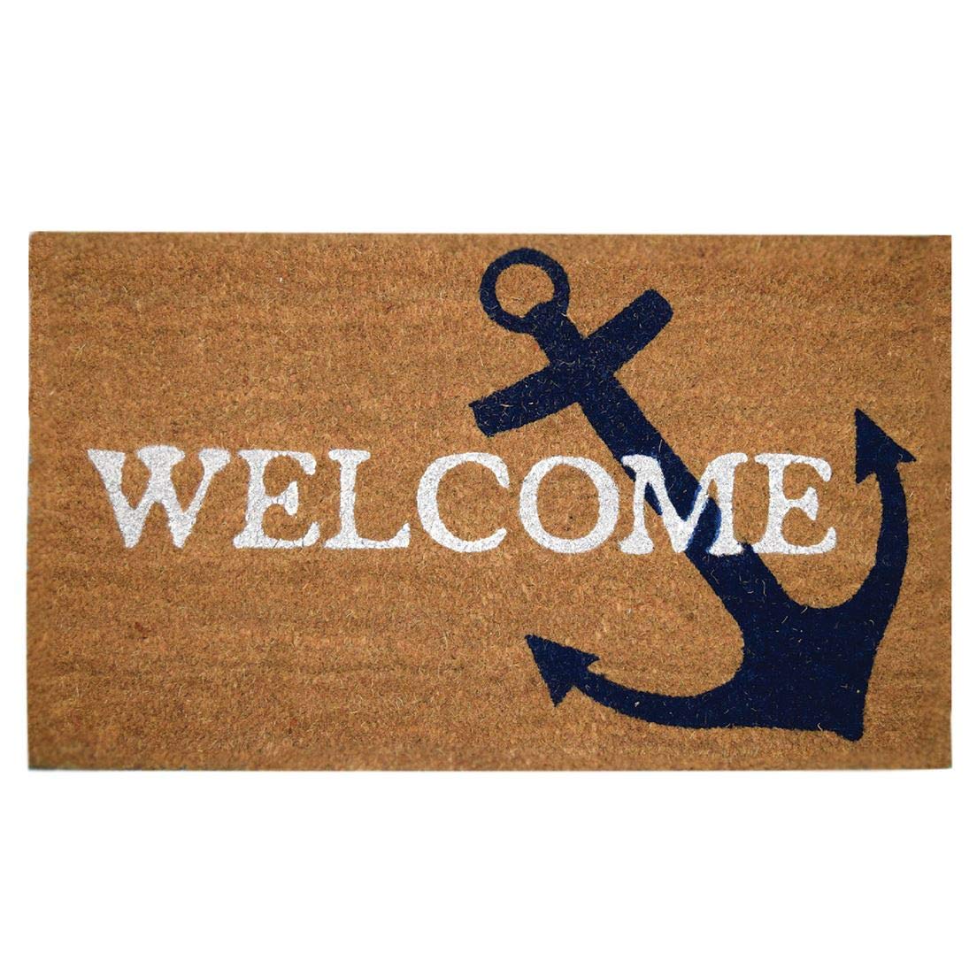 DEI Dennis East International Coir Welcome Door Mat with Anchor Design, 29