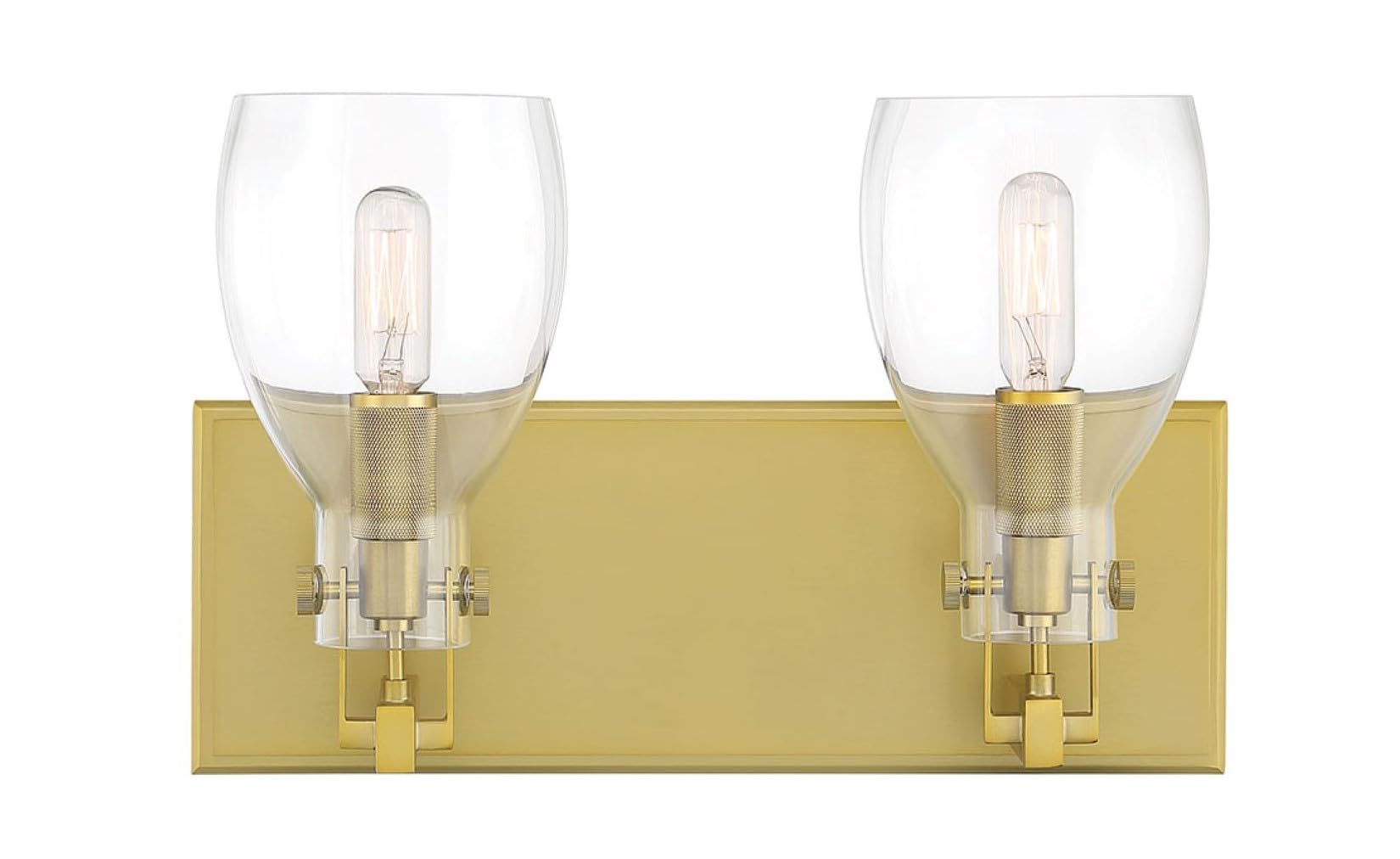 Minka Lavery 2272-695 Tiberia 2-Light Vanity Light Fixture, 120W Soft Brass Finish - Perfect for Bathroom Makeup Mirror Lighting & Bedroom Dressing Area