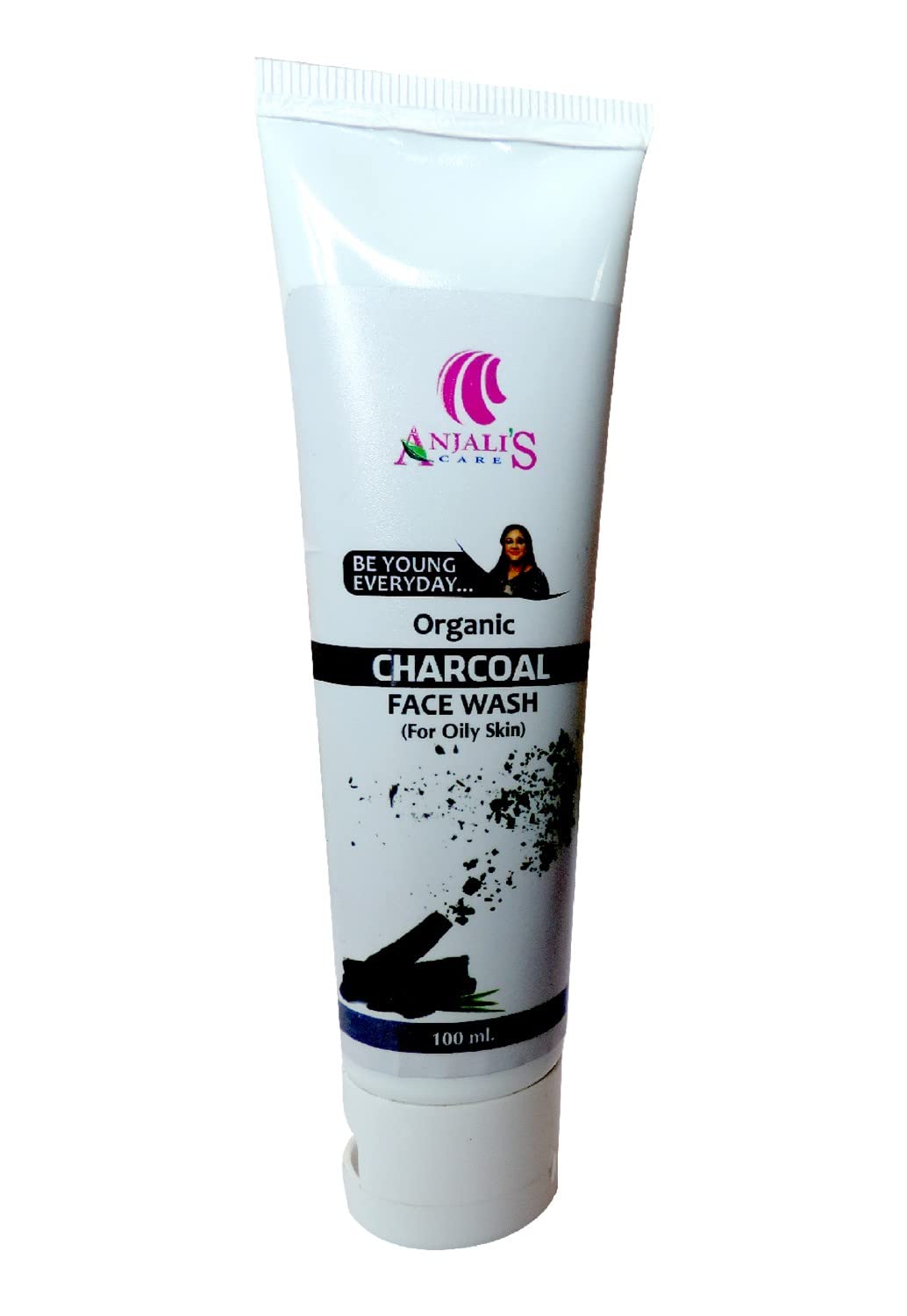 Anjalis Care Charcoal Face Wash for Acne & Blackheads - Deep Cleansing & Detoxifying Facial Cleanser (100ml) - Perfect for Oily & Combination Skin, Daily Skincare Routine