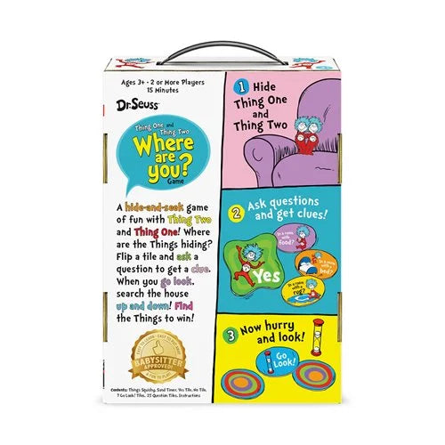 Dr. Seuss Thing 1 and Thing 2 Where Are You? Board Game for Kids - Fun Family Game Night Activity, Perfect for Birthday Parties & Indoor Play