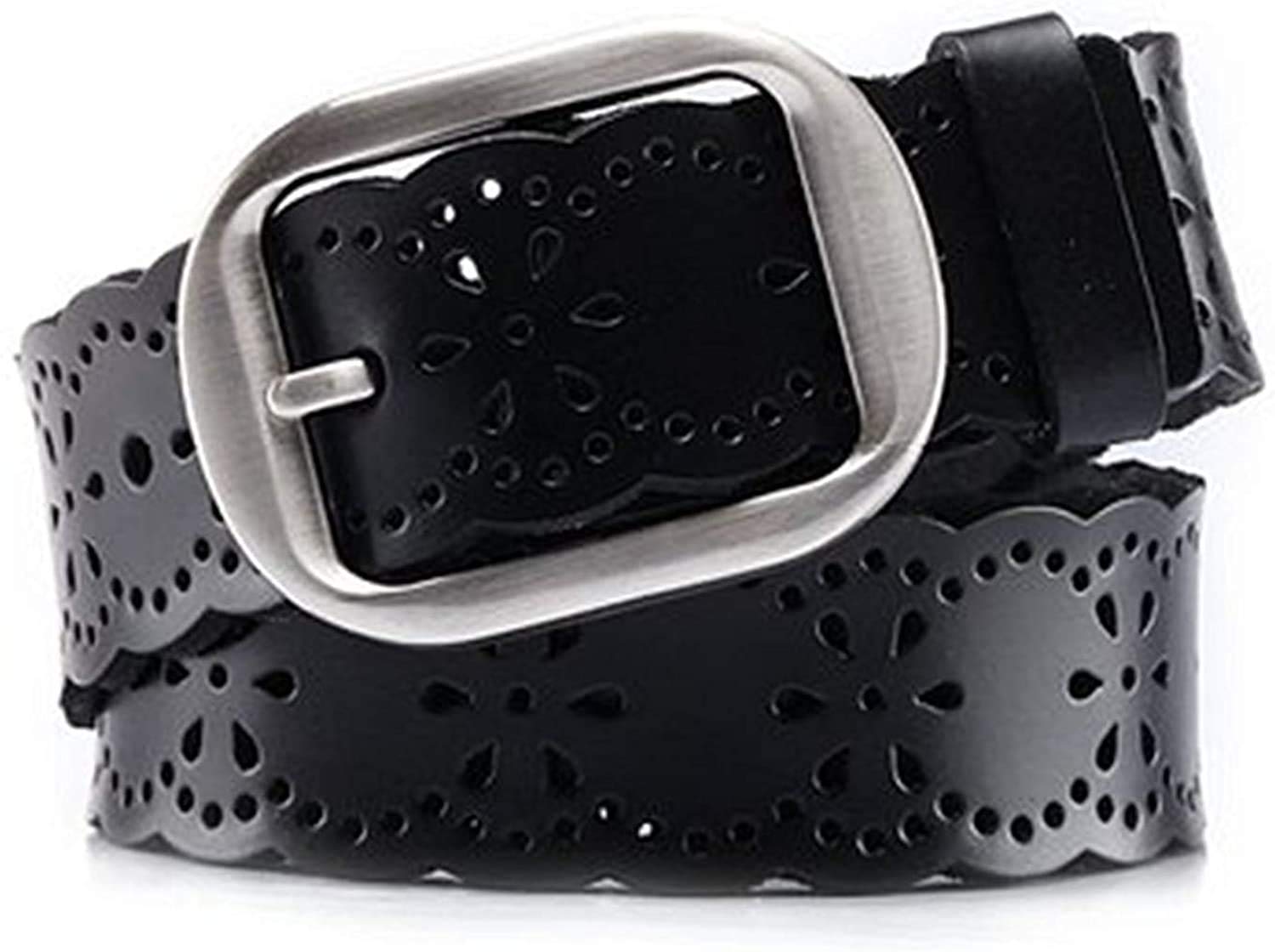 JASGOG Women's Hollow Flower Genuine Leather Belt - Stylish Wide Waist Belt for Jeans & Pants | Perfect for Casual Outfits, Office Wear & Everyday Fashion Accessories