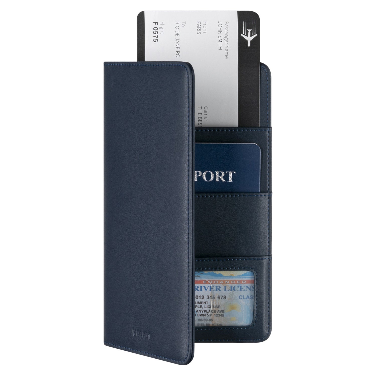 VPW100 RFID Blocking Bifold Passport Wallet - Secure Travel Organizer for Passport, Credit Cards, Cash & Bills | Perfect for International Trips & Business Travel