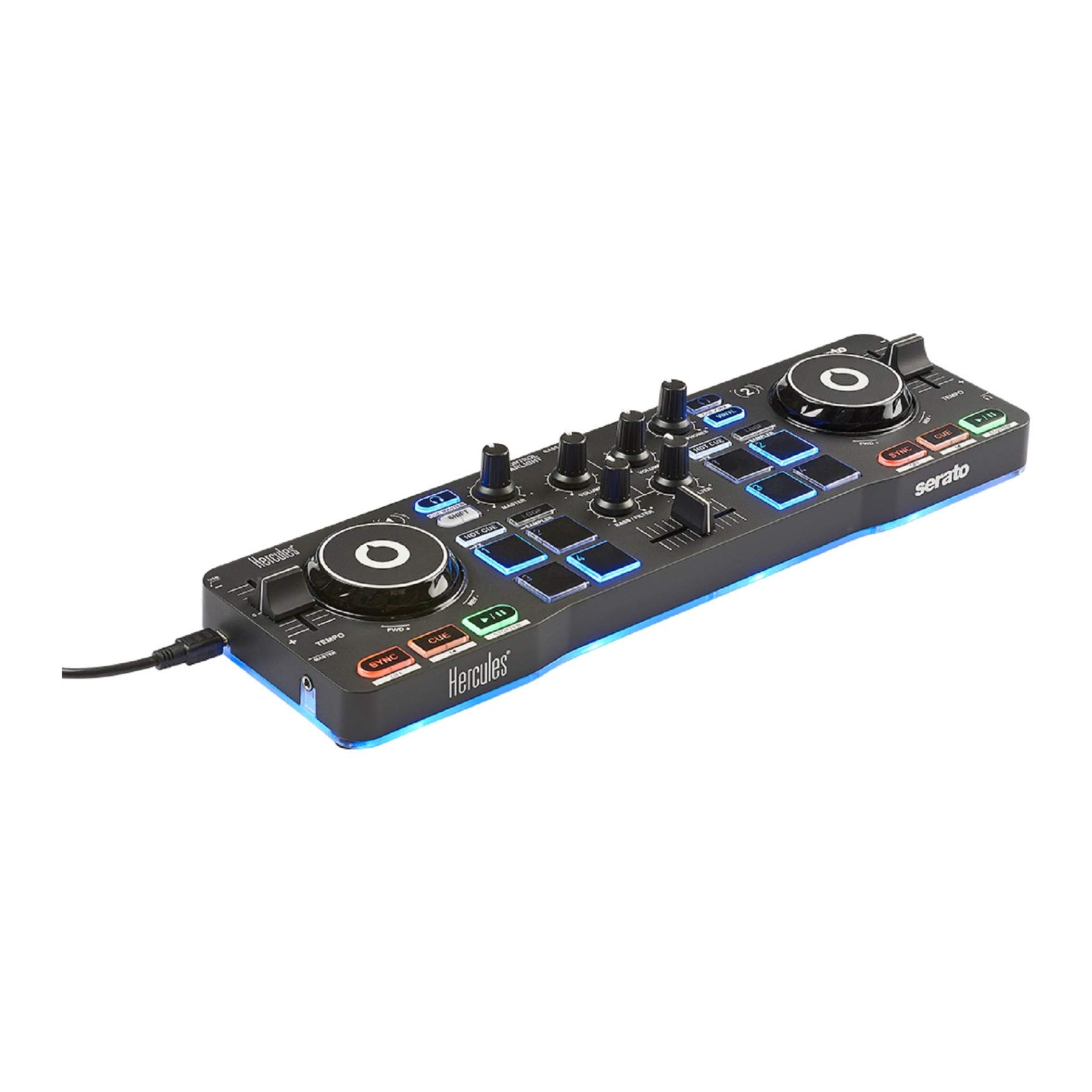 Hercules DJ Starter Kit - Professional USB DJ Controller with Serato DJ Lite Software, 15W Monitor Speakers & Noise-Isolating Headphones for Beginners | Perfect for Home Parties, Clubs & Live Performances