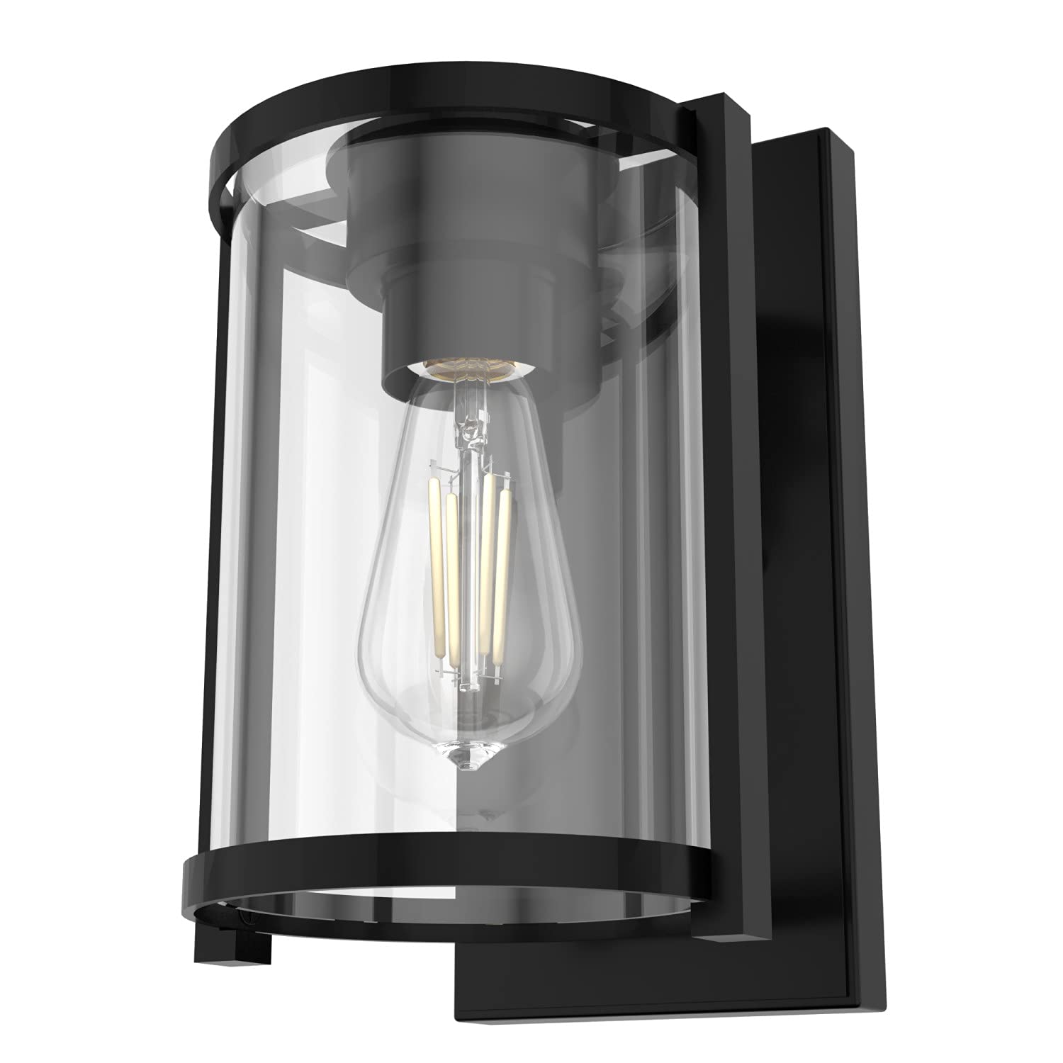 Hunter Fan Company 19125 Astwood Wall Sconce - Matte Black Finish | Modern Wall Light Fixture for Bedroom, Living Room & Hallway Lighting