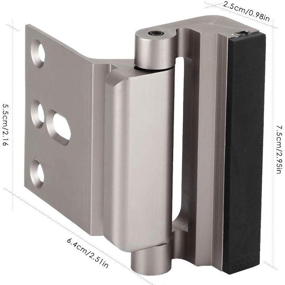 Aluminum Alloy U-Shaped Door Reinforcement Lock - Heavy Duty Security Door Stopper & Child Proof Lock for Home Safety (Chrome Finish) - Perfect for Apartments, Offices & Childproofing