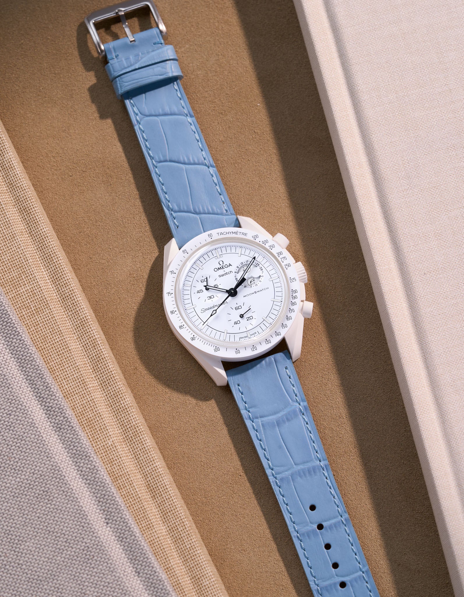 Omega X Swatch Mission to the Moonphase Full Moon Genuine Leather Watch Straps - Replacement Band for Moon Watch - Perfect for Dress Watches, Casual Wear & Space-Themed Collections