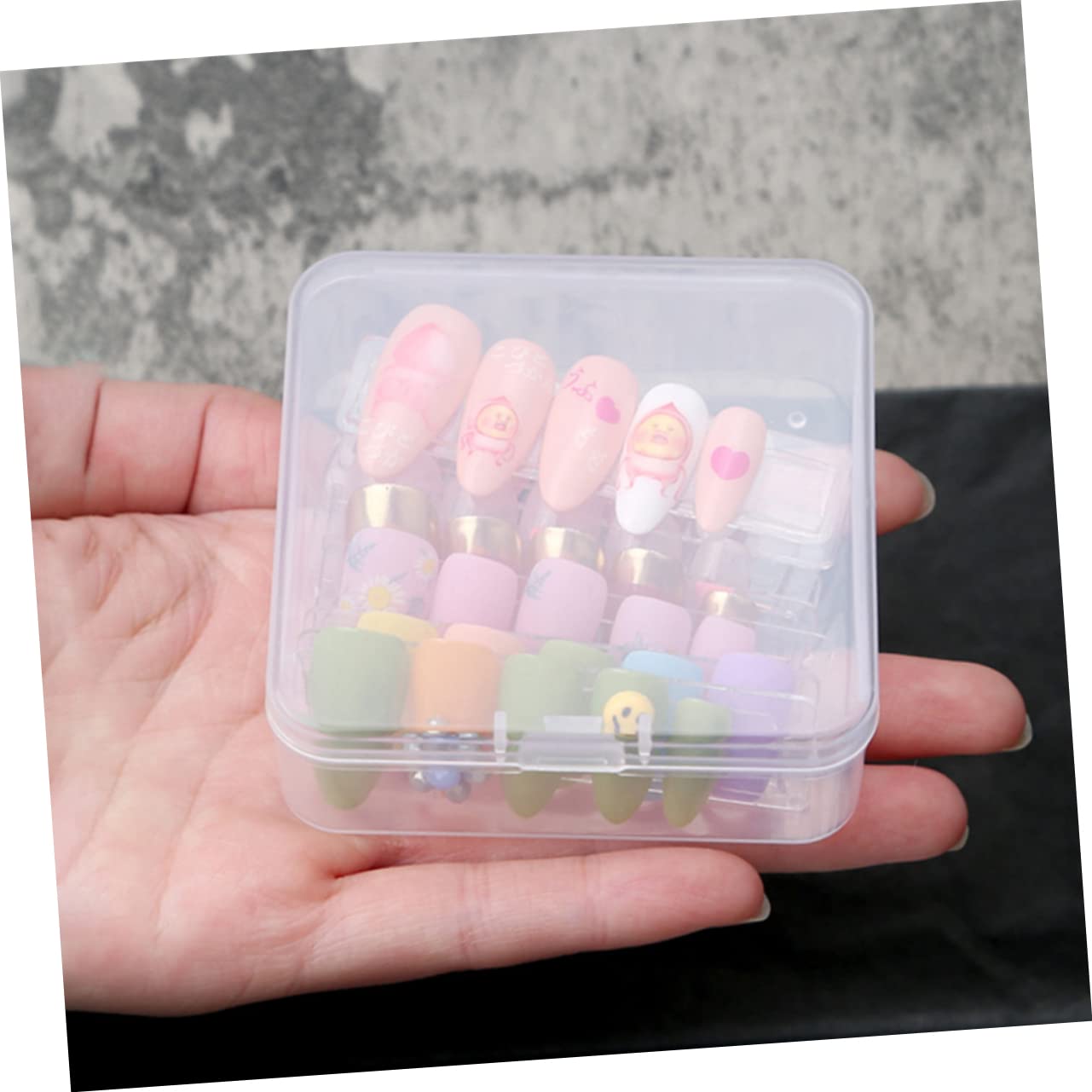 LALAFINA 2 Sets Empty Nail Tips Container - Nail Art Display Stand & Fake Nails Storage Case - Keep Artificial Nails Organized & Accessible - Perfect for Salon, Home Manicure & Nail Art Enthusiasts