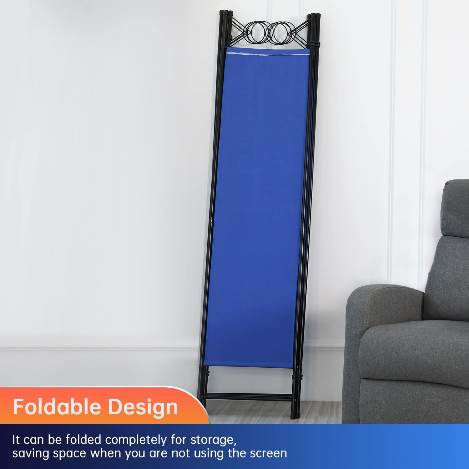 4 Panel Folding Room Divider Privacy Screen - 68