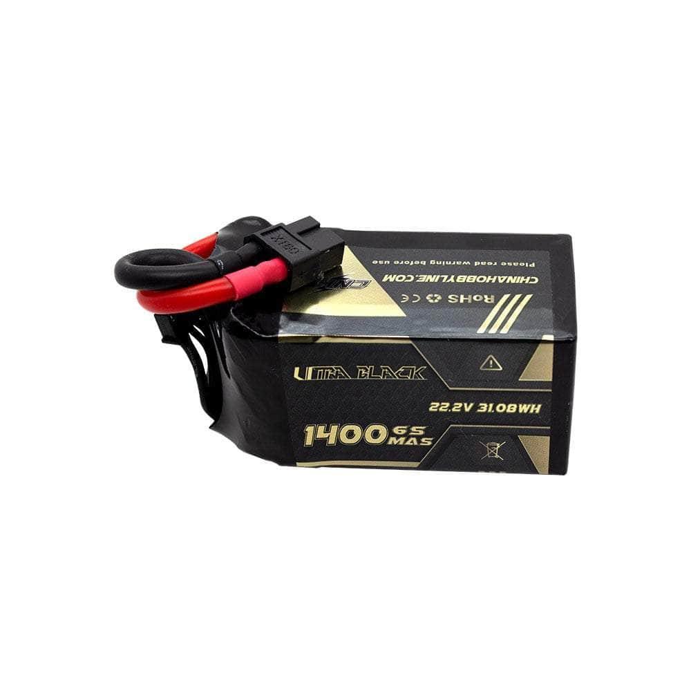 CNHL Ultra Black Series 22.2V 6S 1400mAh 150C LiPo Battery with XT60 Connector - High Performance RC Drone & Airplane Battery for FPV Racing and Long Flight Time