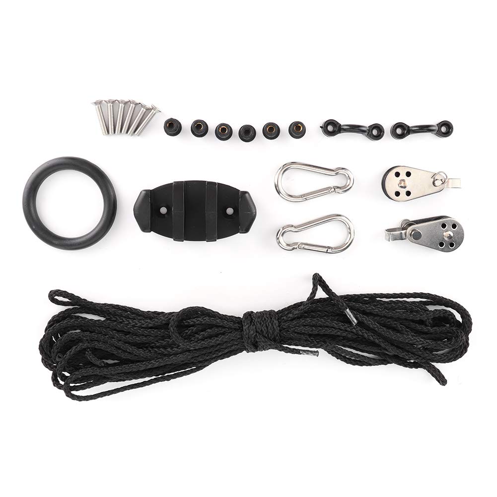 Professional Kayak Anchor Trolley Kit with Rope, Pulley & Pad Eyes - Heavy Duty Kayak & Canoe Accessories for Fishing, Boating & Water Sports | Secure Anchoring System for Lakes, Rivers & Coastal Waters