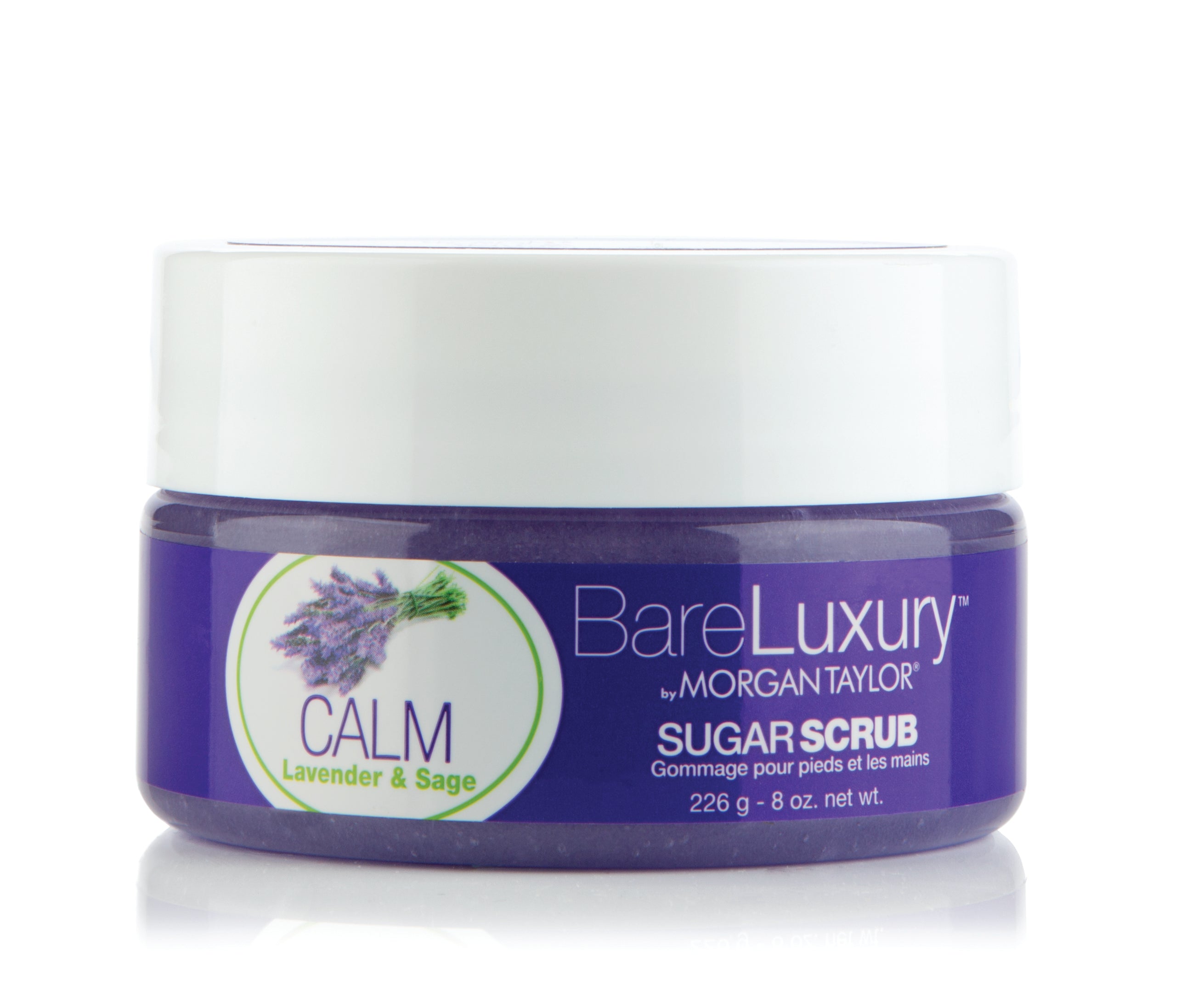 Morgan Taylor BareLuxury Lavender & Sage Sugar Scrub - 8 oz Exfoliating Body Scrub for Soft Skin - Relaxing Spa Treatment at Home