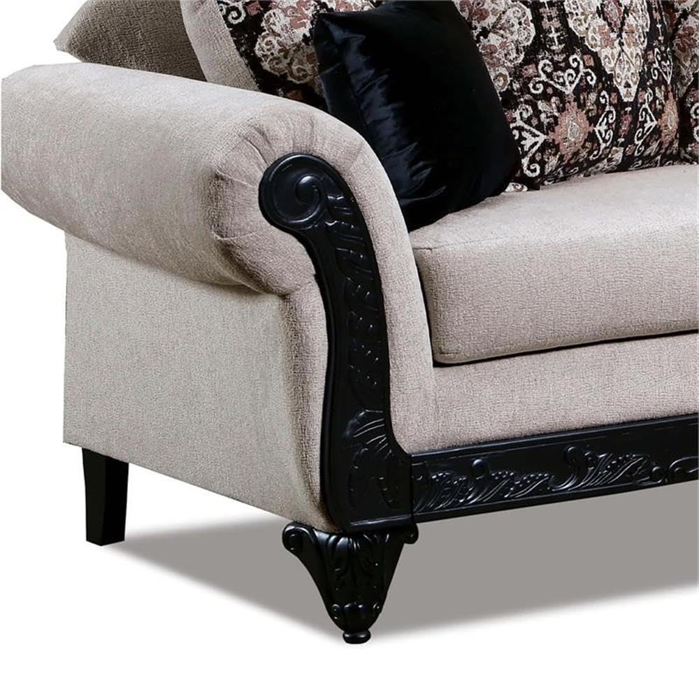 Nantz Traditional Chenille Upholstered Sofa in Light Brown - Comfortable Living Room Furniture for Home & Office | Perfect for Lounging, Entertaining & Relaxation