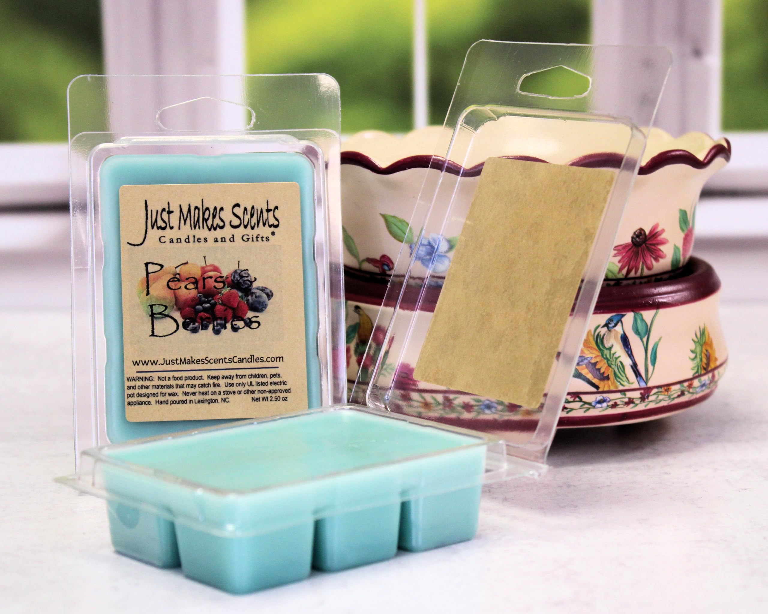Just Makes Scents 2 Pack - Pears & Berries Scented Wax Melts | Hand-Poured Fragrance Wax Cubes for Warmers | USA-Made Home Candles & Gifts for Relaxation, Aromatherapy & Room Decor