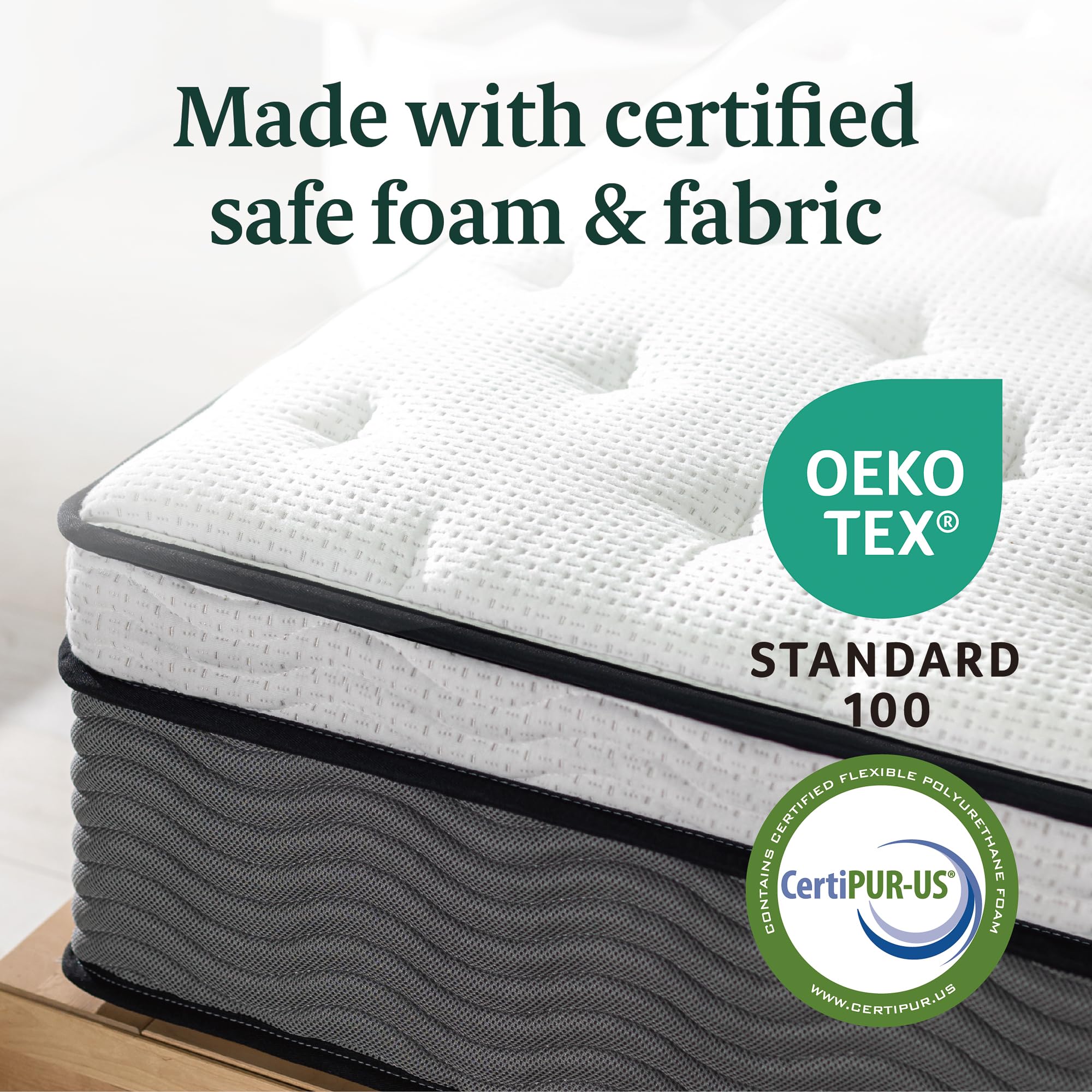 ZINUS 12 Inch True Support Hybrid Mattress - King Size Fiberglass Free Medium Firm Bed with Motion Isolation | CertiPUR-US Certified Foams & Fabric | Boxed Mattress for Master Bedroom & Guest Room