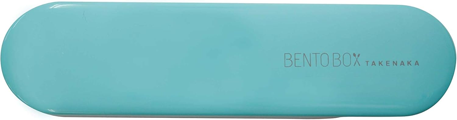 Eco-Friendly Japanese Bento Box with Fork & Case - Takenaka Blue Ice Lunch Container for Office, School & Picnic - Made in Japan