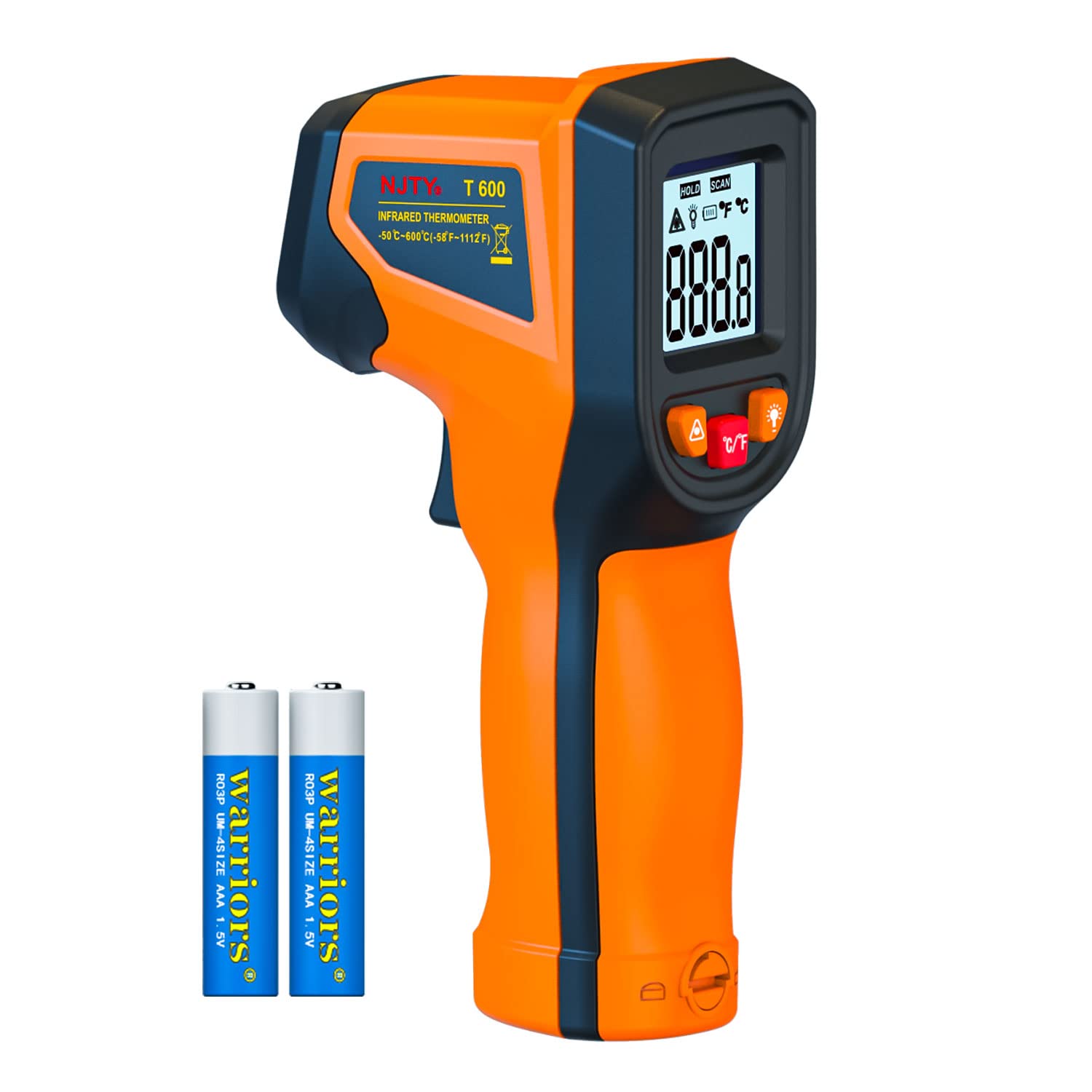 2023 Upgraded Non-Contact Digital Infrared Thermometer Gun -58°F to 1112°F (-50°C to 600°C) for Industrial Use, Kitchen Cooking, Automotive Repair & HVAC Maintenance | Perfect for Food Safety Checks, Engine Diagnostics and Home Temperature Monitoring