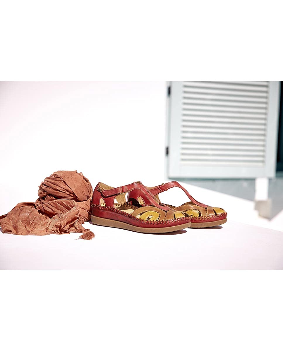 PIKOLINOS Women's Comfortable Closed Toe Sandals | Breathable Leather Summer Shoes for Walking & Travel | Casual & Dressy Style for Outdoors & Vacations