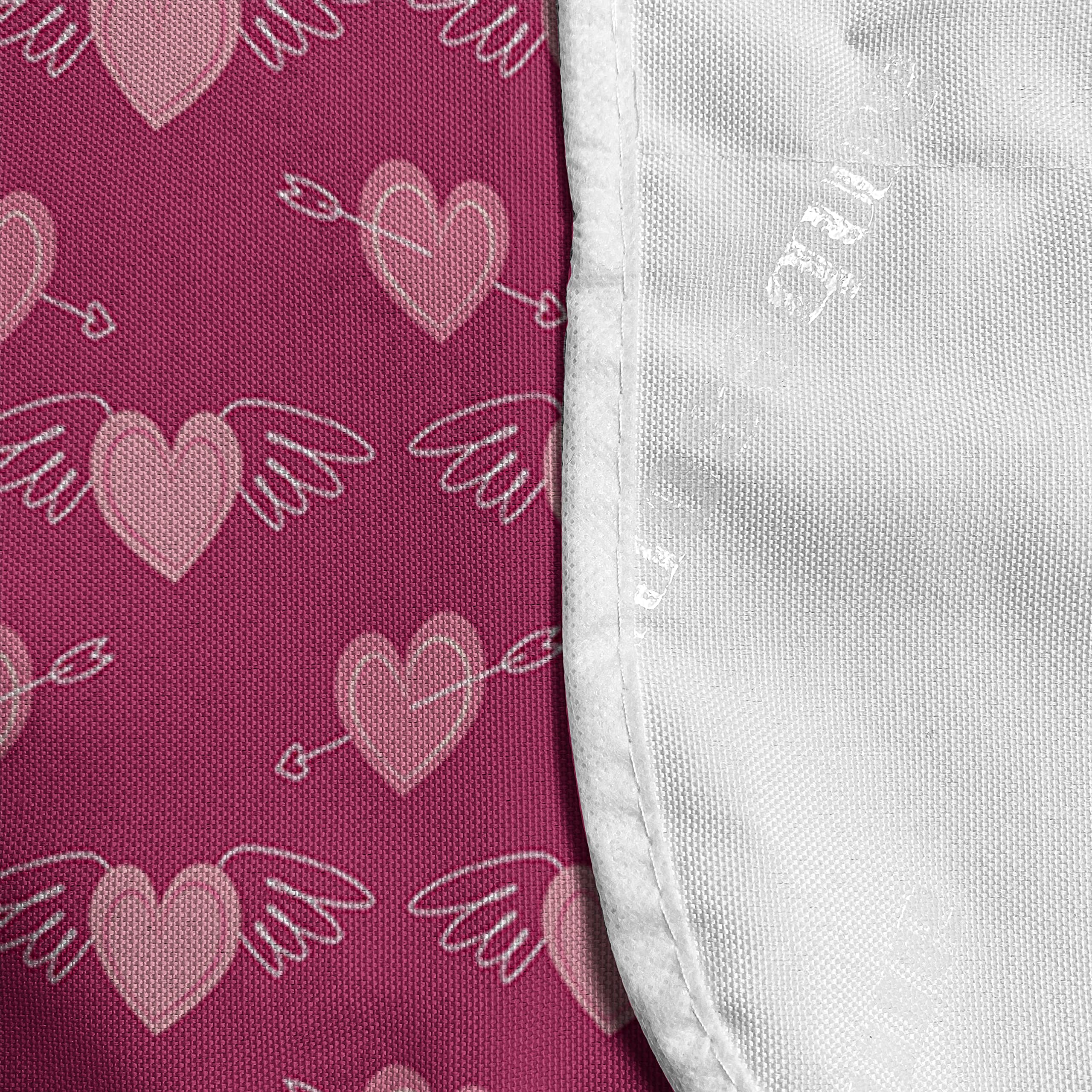 Ambesonne Hearts Microwave Cover - Waterproof Doodle Style Pink Love Valentine's Day Design with Arrows & Wings - 36