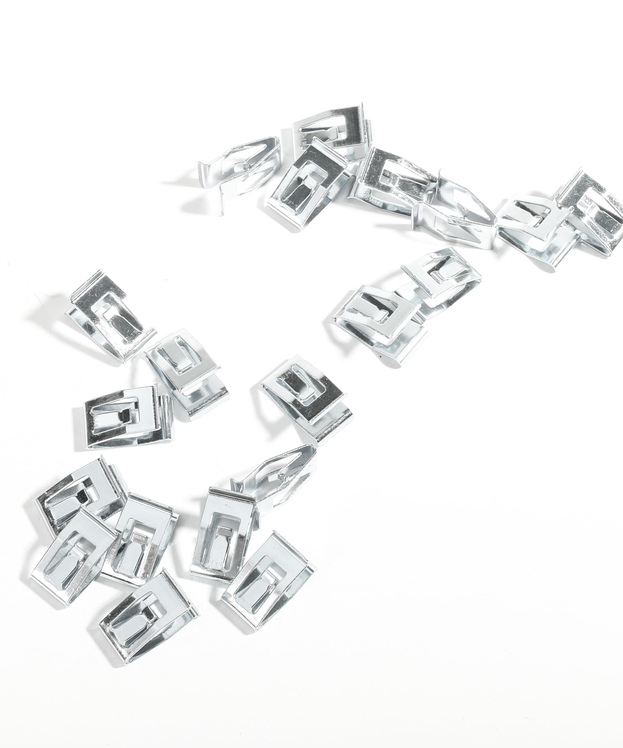 RACOONA 20PCS Silver Metal Car Clips - Auto Dashboard Trim Retainer Clips Replacement for Car Front Console & Dash Accessories | Perfect for DIY Car Interior Repair & Maintenance