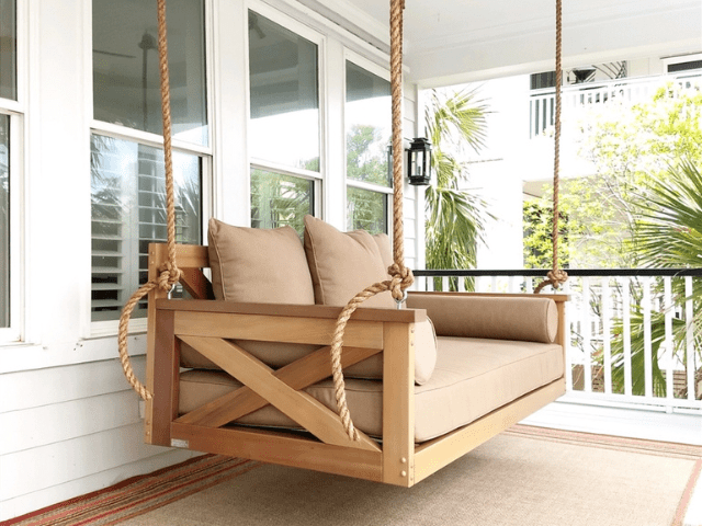 **NEW** Edisto Swing Bed - Outdoor Porch Swing with Weather-Resistant Cushions - Perfect for Patio, Garden, and Backyard Relaxation