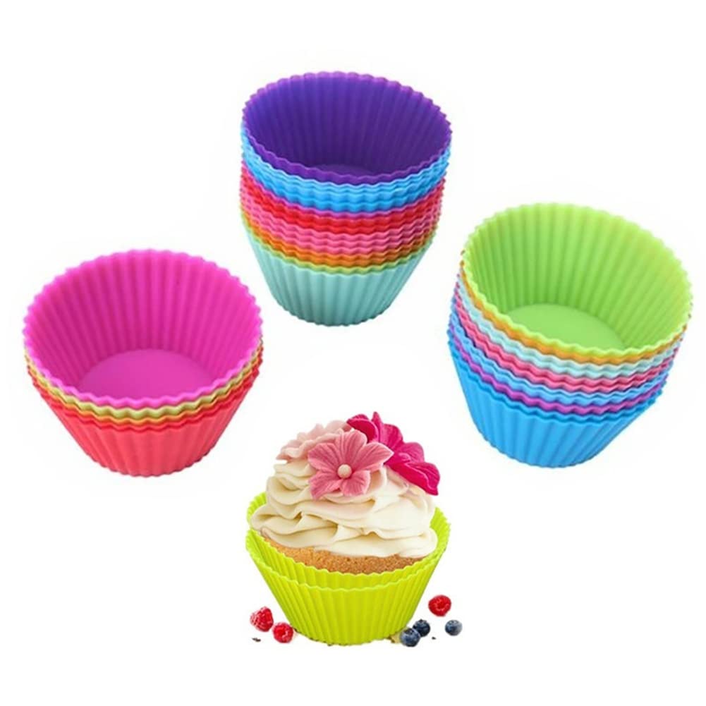 6PCS Reusable Silicone Cupcake Molds & Muffin Liners - Dishwasher Safe Baking Cases for Perfect Cupcakes, Muffins & Desserts - Ideal for Home Baking, Parties & Holiday Treats
