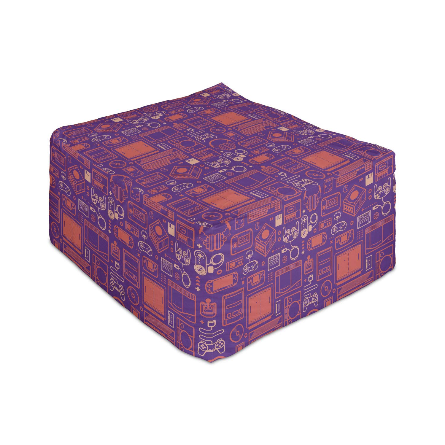 Ambesonne Gaming Rectangle Pouf Ottoman - 25