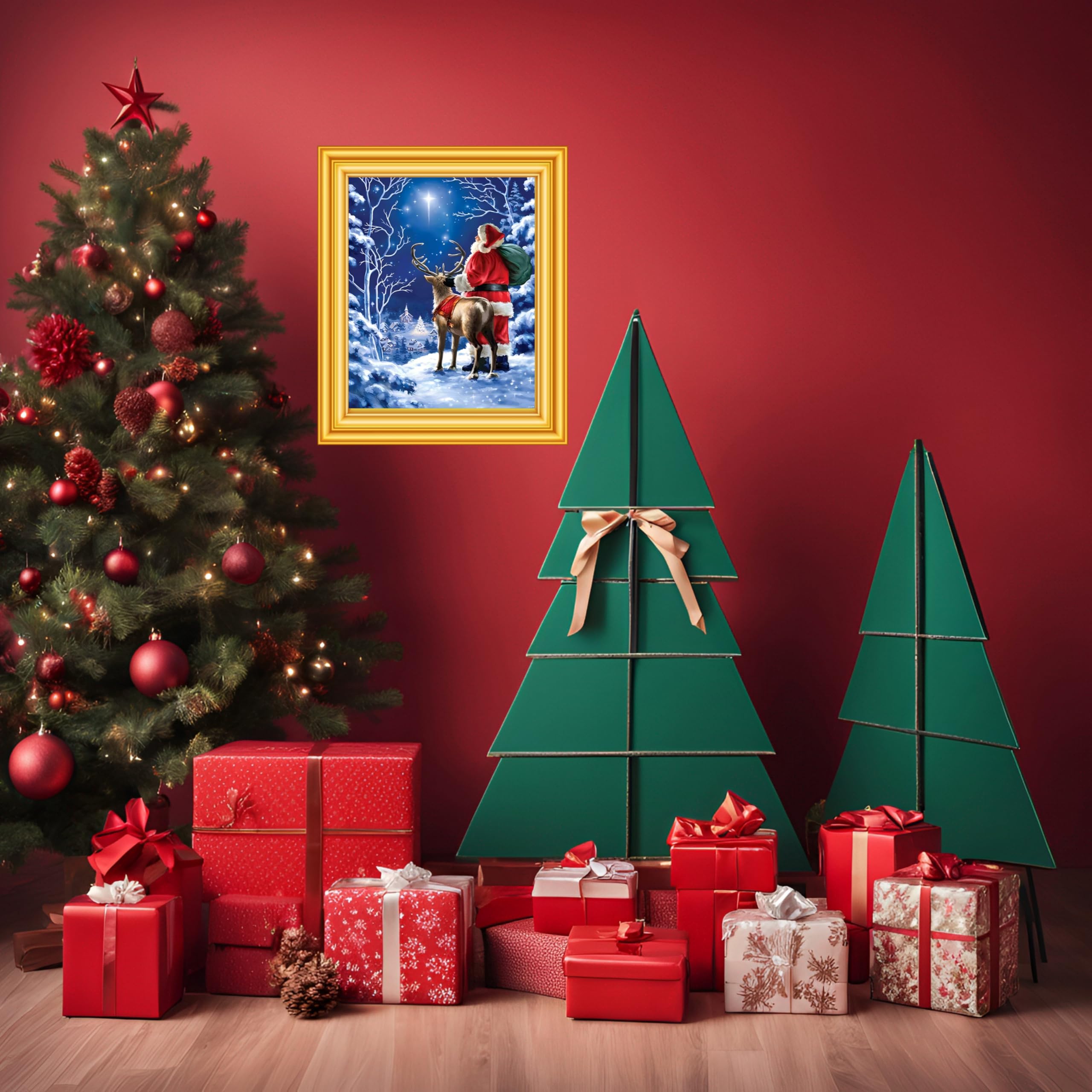 Santa on Snowy Night Paint by Numbers Kit for Adults - DIY Christmas Canvas Art, Holiday Home Decor & Indoor Wall Decoration | Perfect Gift for Christmas, Relaxing Art Therapy & Festive Seasonal Decor
