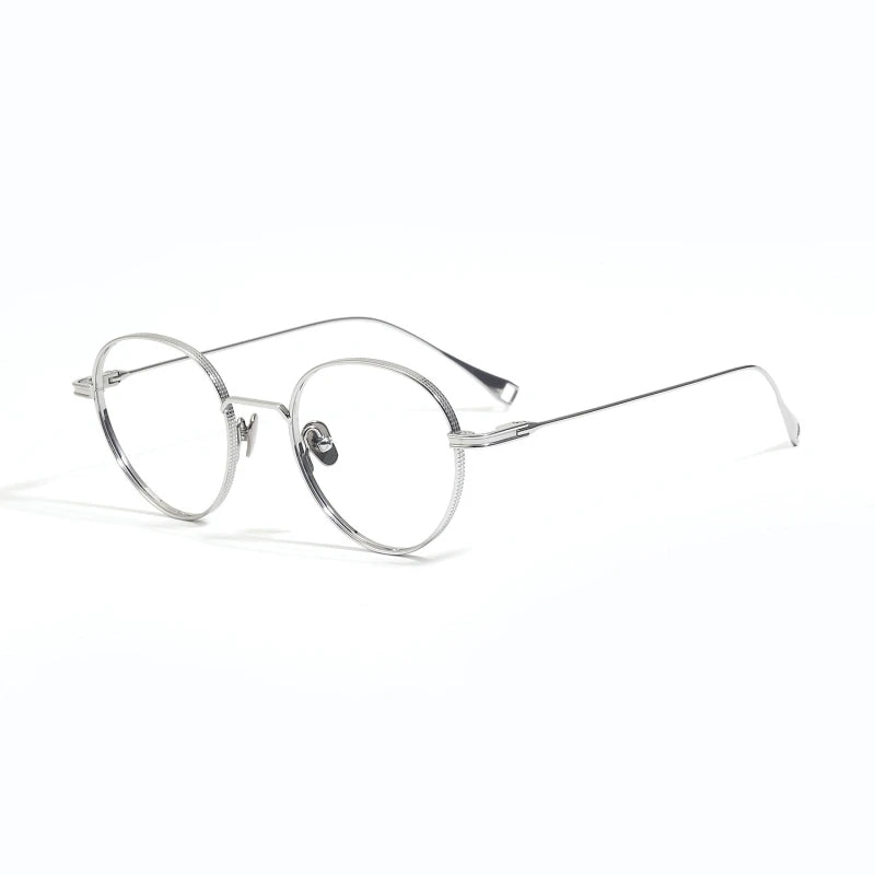 Premium Unisex Black Titanium Eyeglasses - Full Rim Oval Round Frame 49012 | Lightweight & Durable for Work, Reading & Fashion