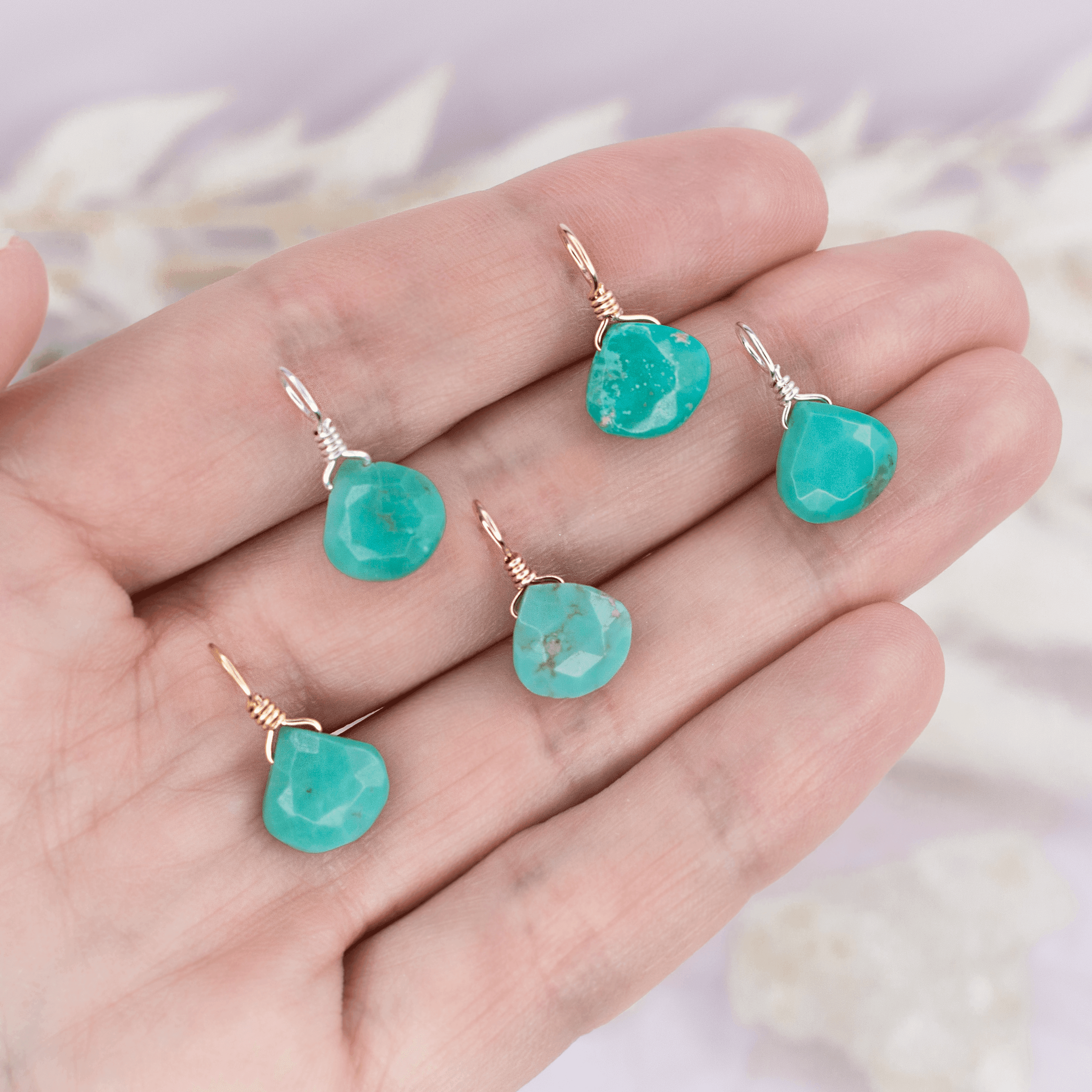 Tiny Turquoise Teardrop Gemstone Pendant Necklace - Handmade Sterling Silver Jewelry for Women - Perfect for Boho Style, Gift Giving & Everyday Wear