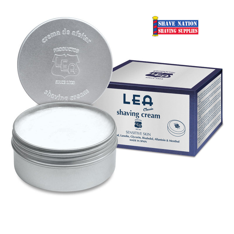 LEA Classic Shaving Cream in Jar - Premium Spanish Shaving Cream for Men - Perfect for Daily Shaving & Grooming Routine
