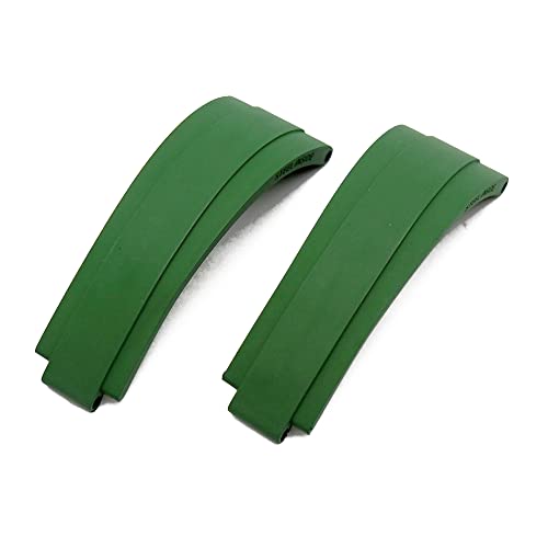 20mm Straight End Green Vulcanized FKM Rubber Watch Band for Rolex - Durable Steel Insert (5060, Green) | Perfect for Diving, Swimming & Everyday Wear