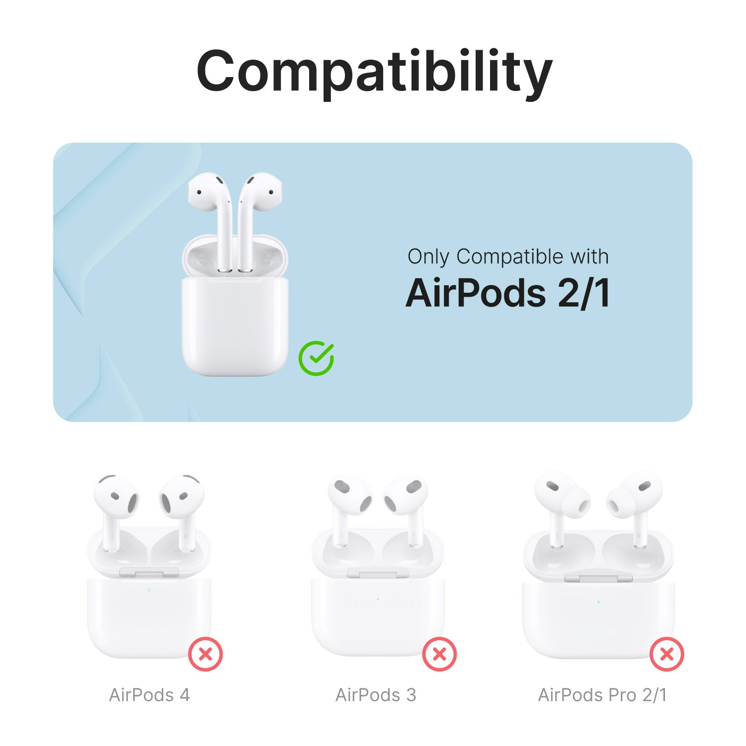 Premium AirPods 1st & 2nd Gen Protective Case with Carabiner Clip - Durable Cover for Apple Wireless Earbuds - Perfect for Gym, Travel & Outdoor Activities