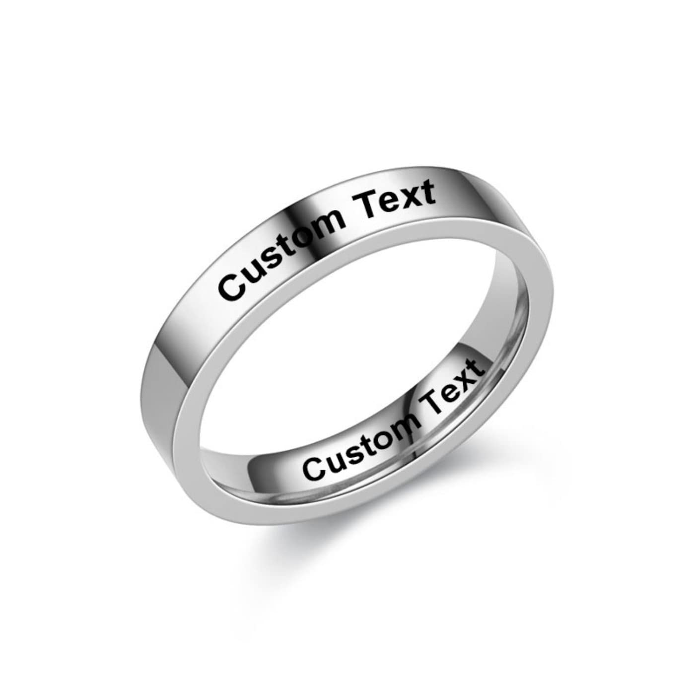 Custom Engraved Promise Rings for Couples & Best Friends - Personalized Name Wedding Bands in Sterling Silver for Men & Women - Perfect for Anniversaries, Engagements, and Romantic Gifts