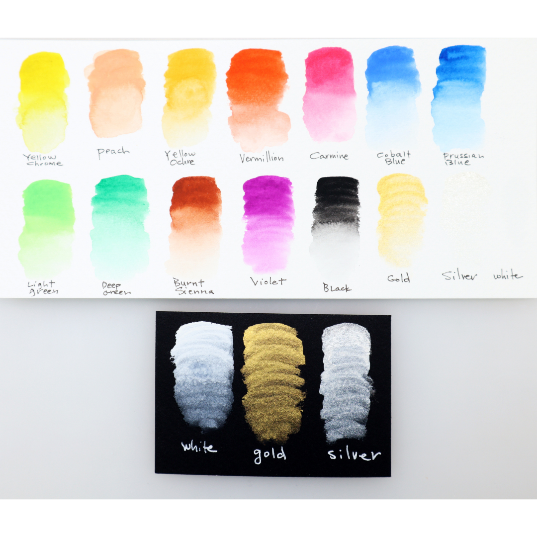 Niji Premium Watercolor Paint Set - 15 Vibrant Colors (NNC15) for Artists, Students & Professionals - Perfect for Sketching, Painting & Mixed Media Art