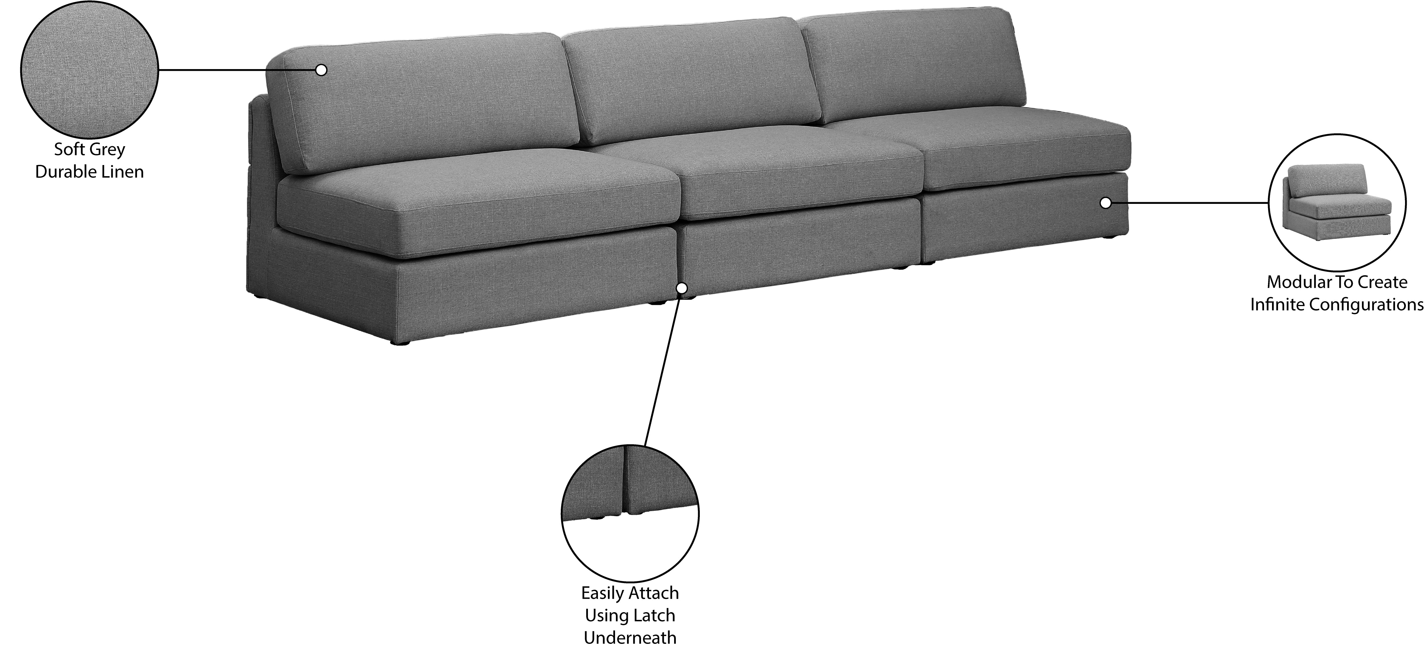 Beckham Durable Linen Textured Fabric Modular Sofa Set - Modern Sectional Couch for Living Room, Lounge & Home Theater | Comfortable & Stylish Furniture for Family Gatherings