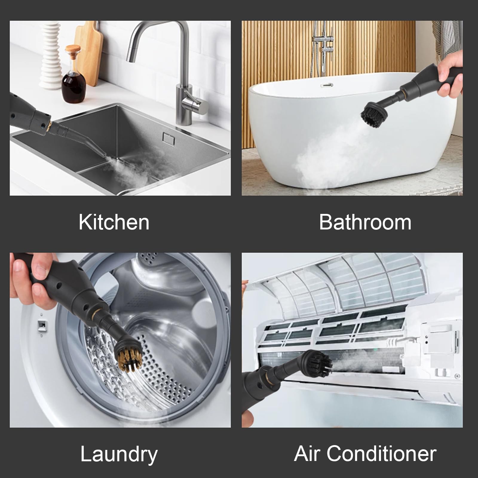 Upgrade 2500W 1200ML Handheld Steam Cleaner with 7 Accessories - High Temperature Pressure Steam Cleaning Machine for Car, Floor, Kitchen, Bathroom, Window & Furniture (White) | Perfect for Deep Cleaning, Sanitizing & Stain Removal