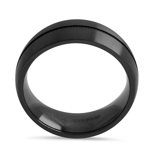 Black Zirconium 7mm Brushed Band Ring for Men - Durable & Hypoallergenic Wedding Band, Anniversary Gift - Perfect for Everyday Wear & Special Occasions