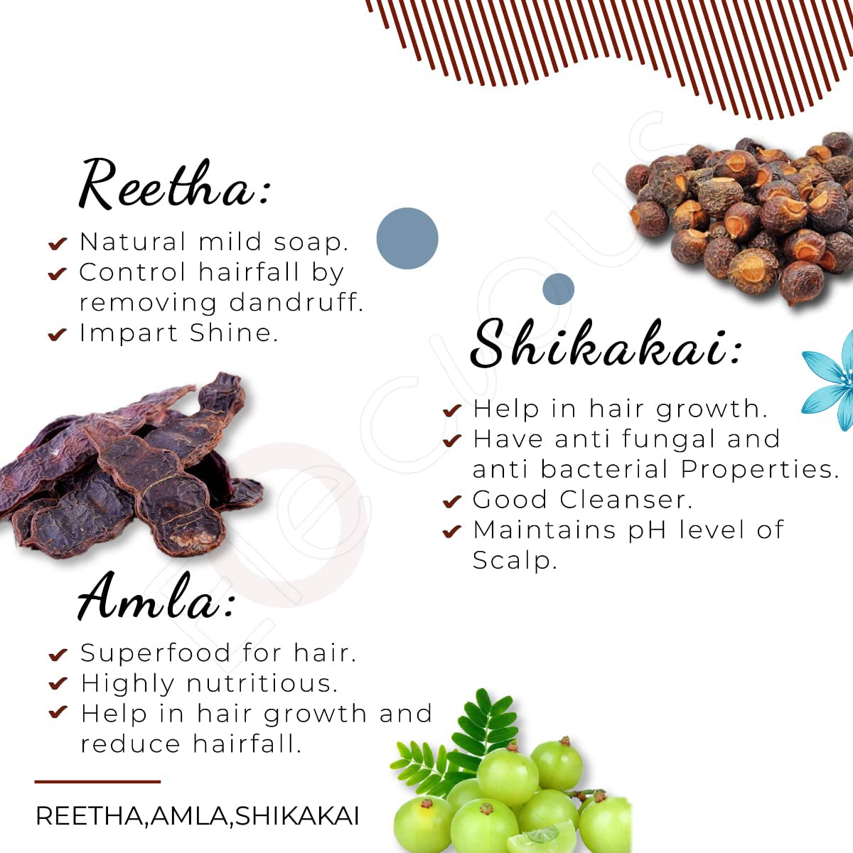 Organic Amla Reetha Shikakai Powder for Hair Growth - Natural Herbal Hair Wash & Scalp Cleanser - Promotes Strong, Healthy Hair - Ayurvedic Shampoo Alternative for Dry, Damaged Hair - Perfect for DIY Hair Care & Natural Beauty Routines