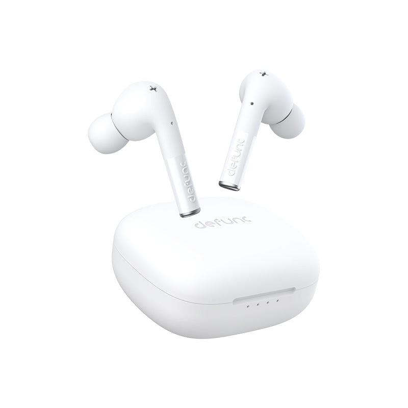 Defunc True Entertainment Wireless Headphones - White | Bluetooth Over-Ear Headphones for Music, Gaming & Travel