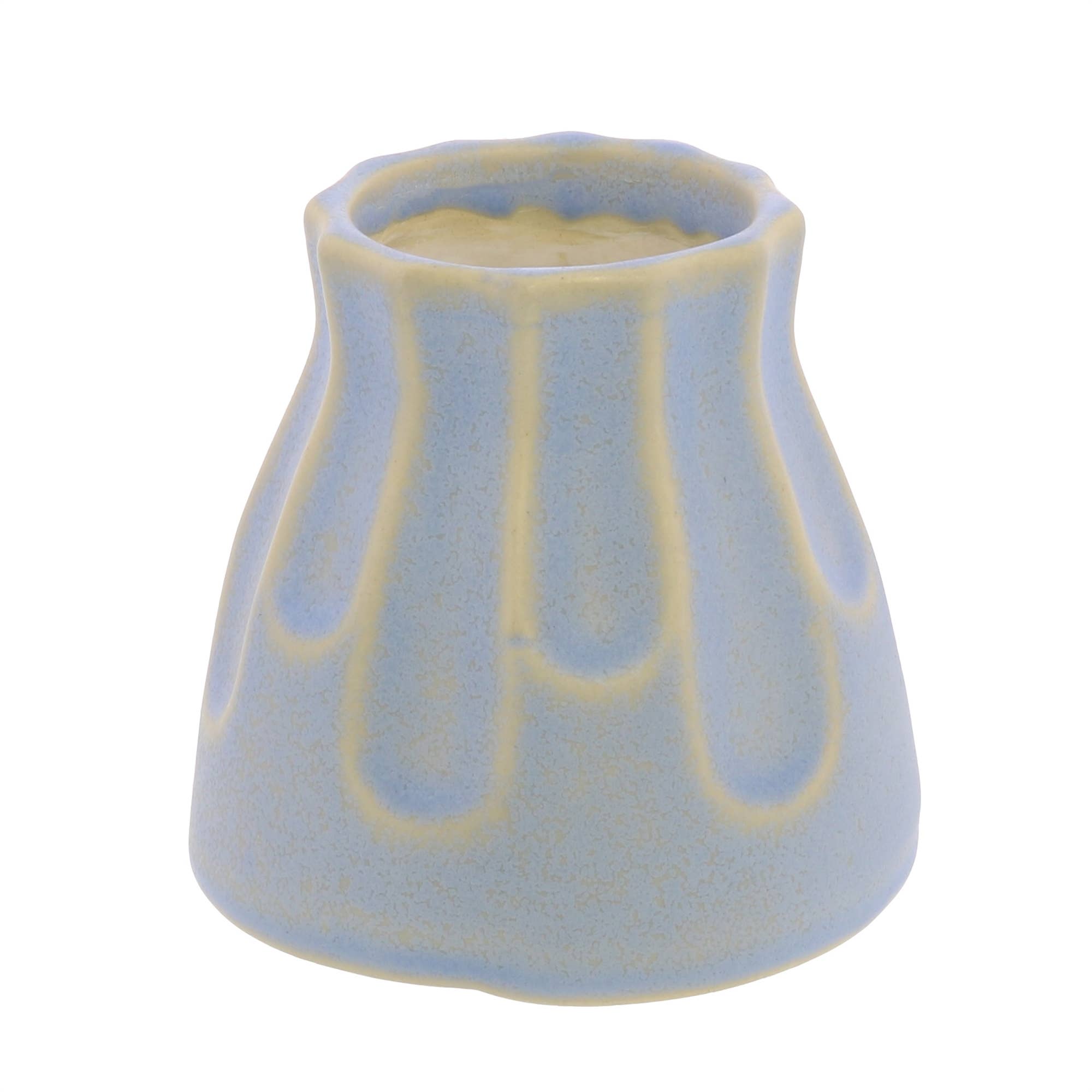 HomArt Margot Vase - Scallop Edge Matte Blue Ceramic Vase for Home Decor, Wedding Centerpiece, and Floral Arrangements